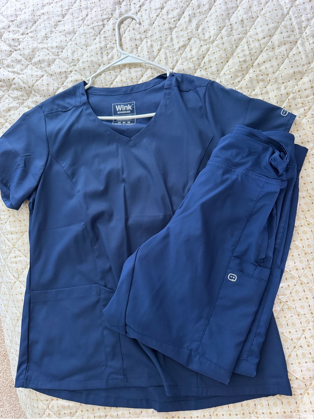 Wink Navy Blue Scrub Top and Jogger Pants